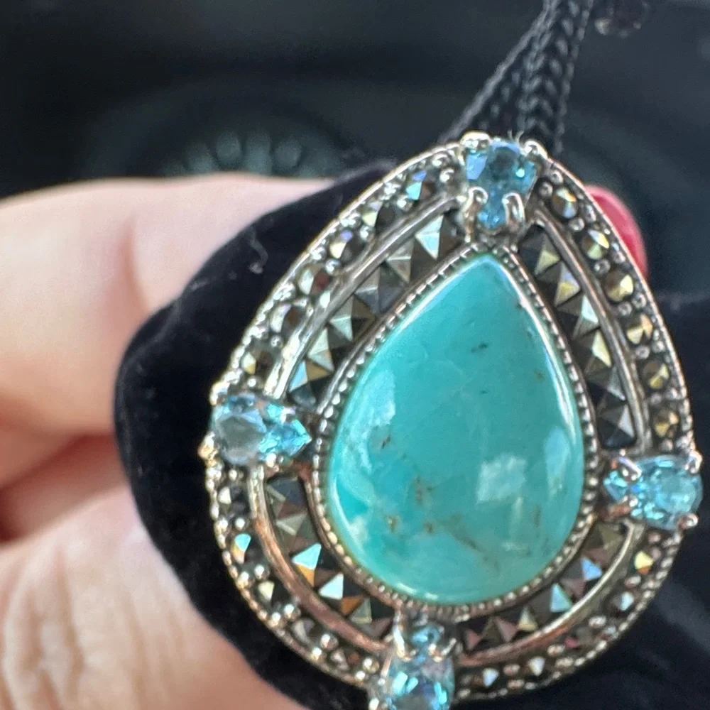 Turquoise 925 and Silver Statement Ring
